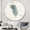 Designart - Damask Painted Gilded Feather on Blue - Traditional Metal Circle Wall Art